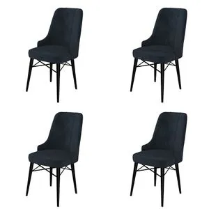 Set stolica Pare - Antracit, Crni Antracit (4 komada)