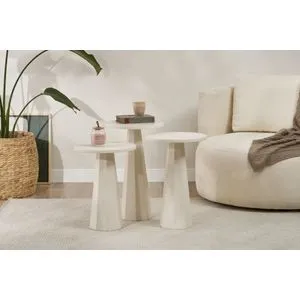 Set stolova sa strane Lilyum (57 + 52 + 47) - Bela