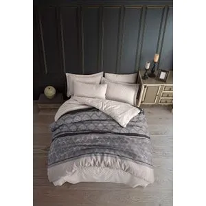 Set tamnosive posteljine za bračni krevet - Creative Grey