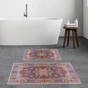 Set višebojnih kupatilskih prostirki KT438 (2 komada)