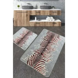 Sevra Set Tepiha za Kupatilo u Višebojnoj (2 Komada)