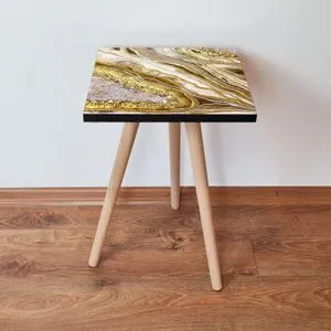 Shp284 - Zlatna Bež Bela Noćna Tabela