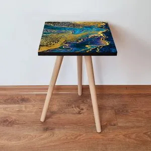 Shp91 - Plavi Stolić sa Bočnim Odeljkom