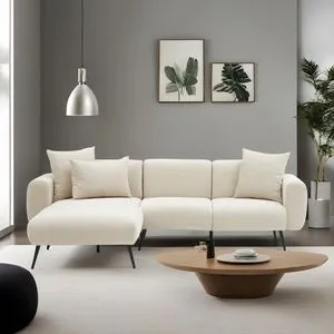 Side Left - Cream Cream Corner Sofa