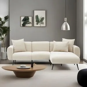 Side Right - Cream Cream Corner Sofa