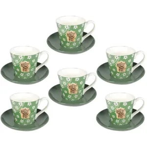 Sigma Porcelan set za kafu 180ml (zeleni/cvet) 6/1 RXG-N22999A
