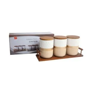 Sigma Posuda 3/1 sa postoljem 730ml (3B/zlat/bela) JY-241626-3