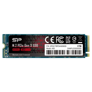 Silicon Power SP001TBP34A80M28 M.2 NVMe 1TB SSD, A80, PCIe Gen3x4, Read up to 3,400 MB/s, Write u...