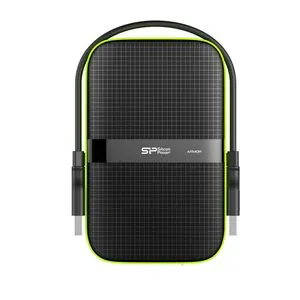 Silicon Power SP010TBPHDA60S3K Portable HDD 1TB, Armor A60, USB 3.2 Gen.1, Black