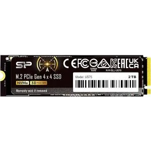 Silicon Power SP02KGBP44US7505 M.2 NVMe 2TB SSD, US75, PCIe Gen 4x4, 3D NAND, Read up to 7,000 MB...