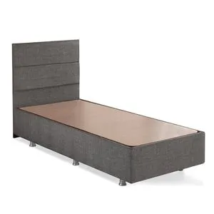 Silver - Grey (100 x 200) Grey Single Bed Base & Headboard