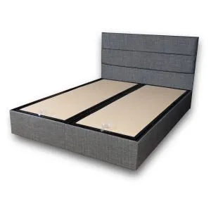 Silver - Grey (150 x 200) Grey Double Bed Base & Headboard