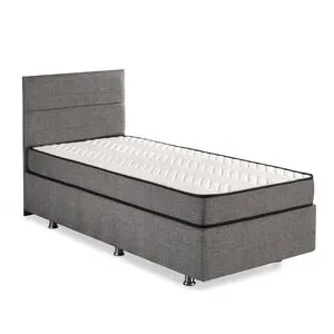 Silver - Grey (80 x 180) Grey Single Mattress, Base & Headboard