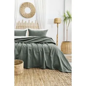 Silvia - Green Green Double Bedspread Set