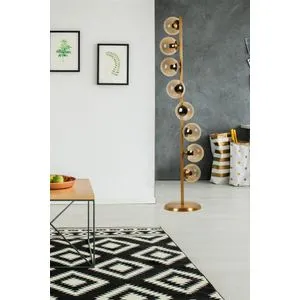 Simay 8 Li Eskitme Bal Camlı Lambader Gold Floor Lamp