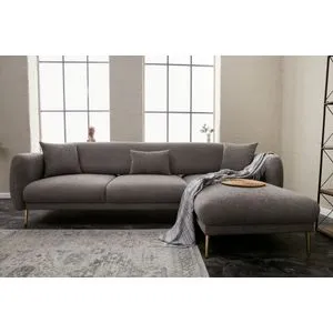 Simena Right - Grey GreyGold Corner Sofa-Bed