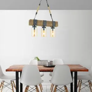 Simona 3Lü Camlı Avize Walnut
Black Chandelier