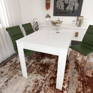Single 120 - Shiny White White Dining Table