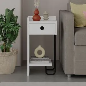 Sirius Left - White v2 White Nightstand