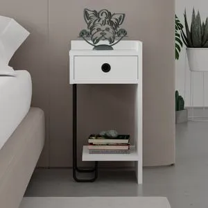 Sirius Right - White White Nightstand