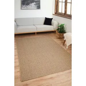 Sisaluna 4441 Bež-Zeleni Tepih (100 x 300 cm)
