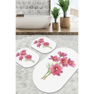 Sitivo Djt - White White Bathmat Set (3 Pieces)