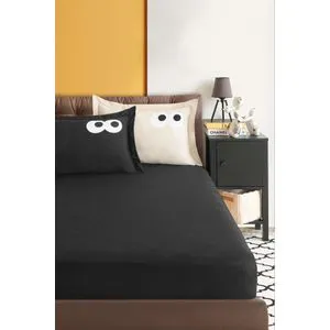 Smešan Crni Dupli Set Posteljine