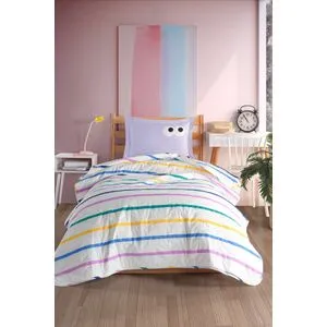 Smešan - Ljubičasti Set Prekrivača za Jednokrevetni Krevet