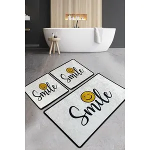 Smile Djt Multicolor Bathmat Set (3 Pieces)