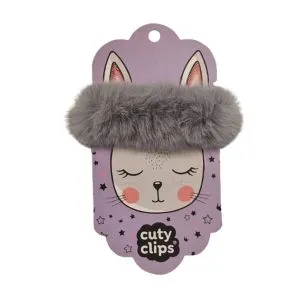 SNAILS gumica za kosu Fluffy Bunny Siva