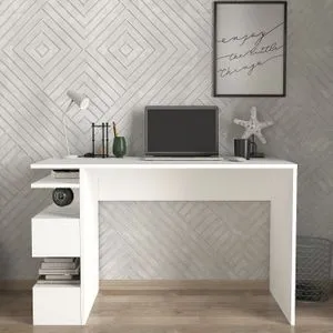 Snake - White White Study Desk