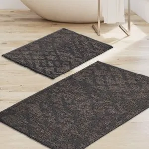 So10014 Grey Bathmat Set (2 Pieces)
