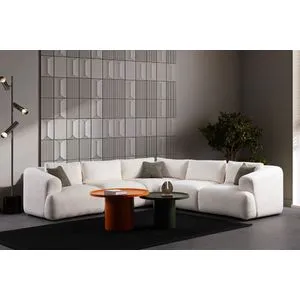 Sofia (L1 + O1 + C + O1 + 1R) Bela Ugaona Sofa