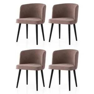 Soft - 4111 V4 Crni Set Stolica (4 Komada)