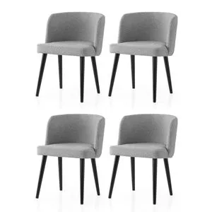 Soft - 4112 V4 Crni i Svetlo Sivi Set Stolica (4 Komada)