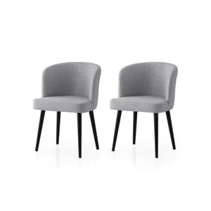 Soft - 4115 V2 Crni i Svetlo Sivi Set Stolica (2 Komada)