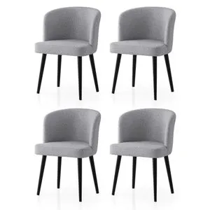 Soft - 4115 V4 Crni i Svetlo Sivi Set Stolica (4 Komada)