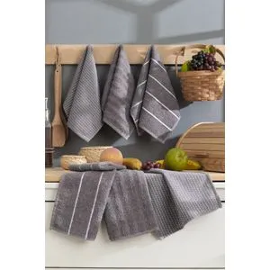 Sofya - Anthracite Anthracite Wash Towel Set (6 Pieces)