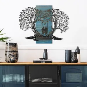 Sogno Forestale -3 BlueBlack Decorative Wooden Wall Accessory
