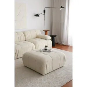Soli - White White Pouffe