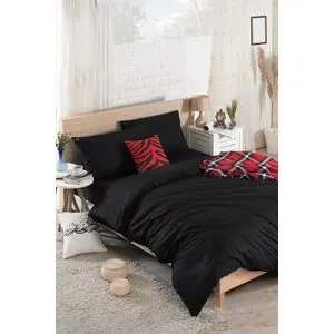 Solid - Black Black King Quilt Cover Set (FR)