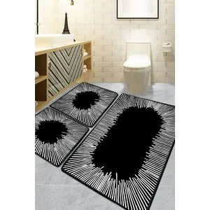 Somber - Crni set prostirki za kupatilo (3 komada)