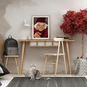 Soomin Hrast Beli Radni Sto