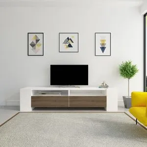 Sosruko - White, Walnut Walnut
White TV Stand