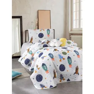 Spacex - Set posteljine sa prekrivačem u tamnoplavoj boji