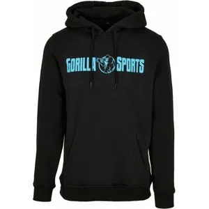 Sportski unisex duks Gorilla Sports (2XL / Crna-Neon tirkizna)