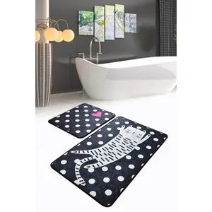 Spotted Cat Multicolor Bathmat Set (2 Pieces)