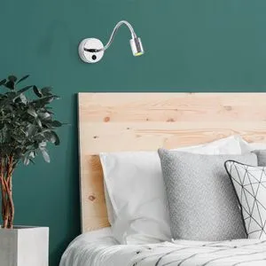 Srebrna zidna lampa Reading - 3243