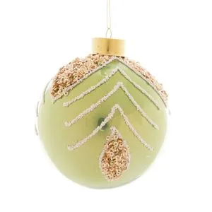 Staklena zelena novogodišnja kugla 8CM