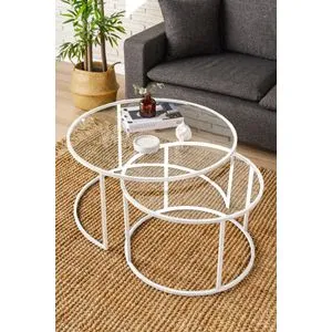 Stakleni Sto Belarus 80 - Beli, Transparentni